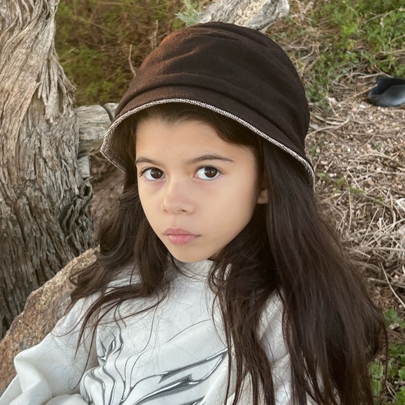 Wool Bucket Hat Brown color with Trim - Picture 1 of 11